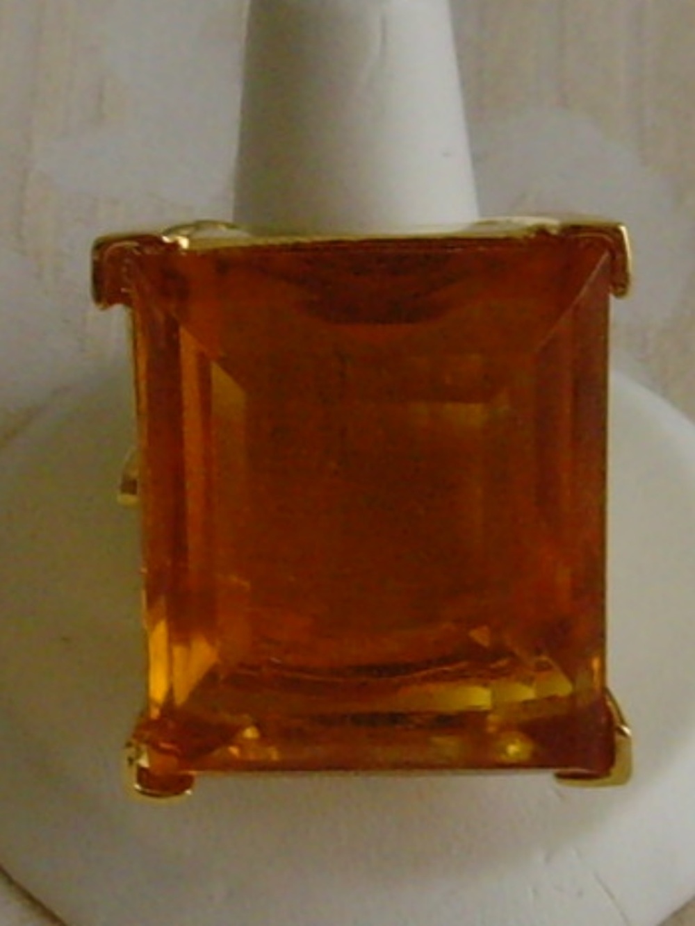 Kenneth J Lane (KJL) RARE Vintage Faux Topaz Colored Stone Ring (Adjustable) - Picture 12 of 14